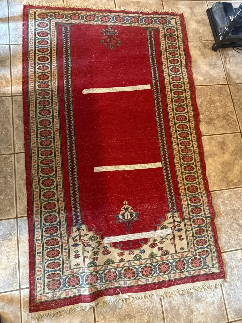 Vintage Wool Hand Knotted Tradicional Prayer Rug 3’x5’